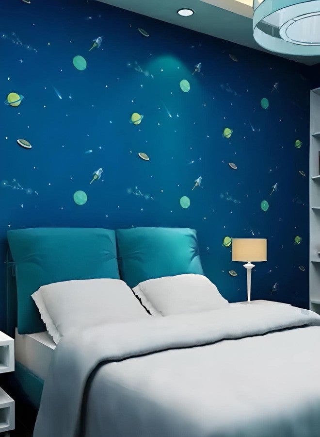 ROSASTELLA Self Adhesive Decorative Peel Stick Waterproof Space Wallpaper Wall Decor Removable Wall Paper for Living Room Hall Decoration PVC Vinyl DIY Contact Paper 45x304 CM - Image 2